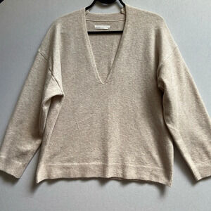 Oak + Fort wool  blend deep v neck oversized sweater Sz S